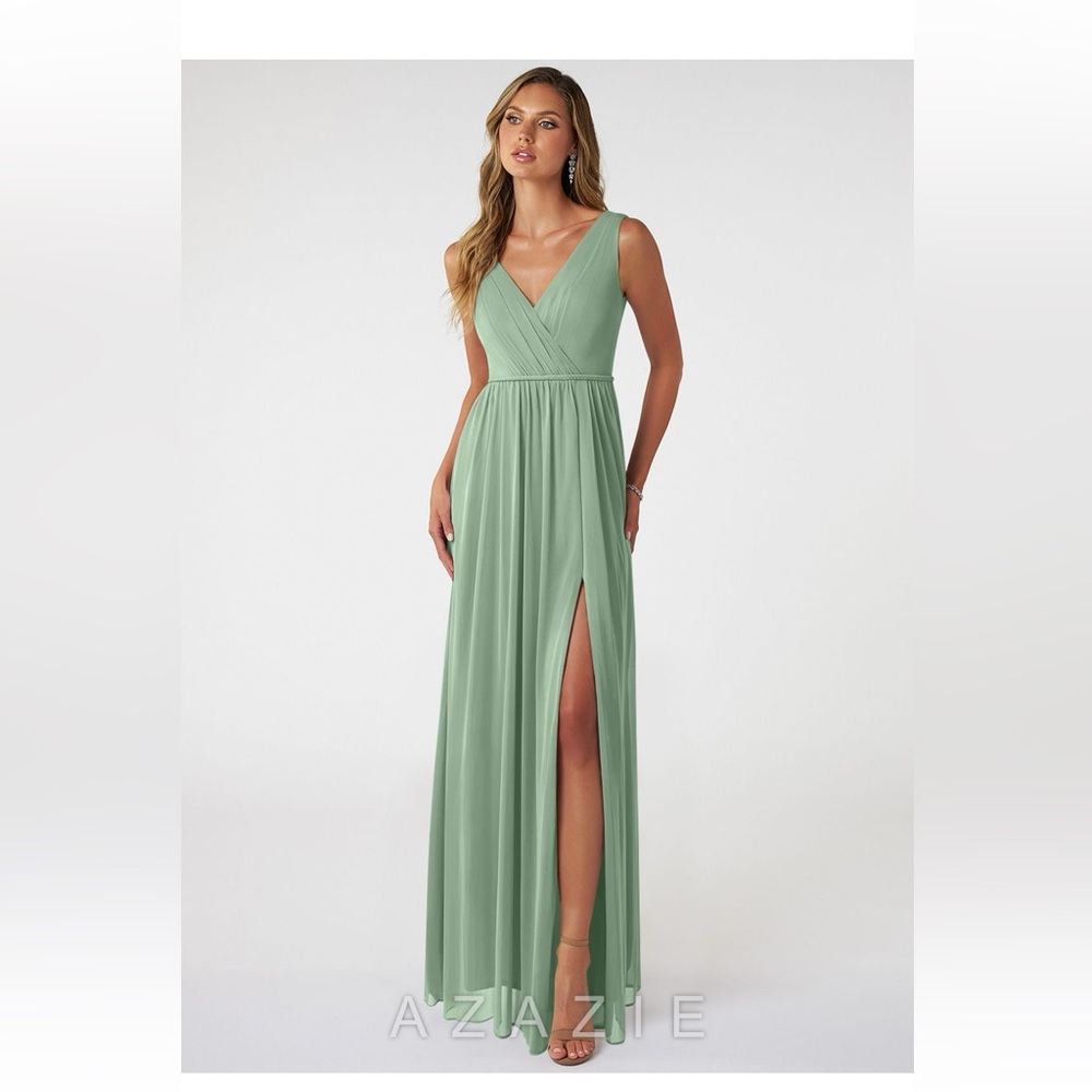 Azazie size 6 matcha green bridesmaid dress